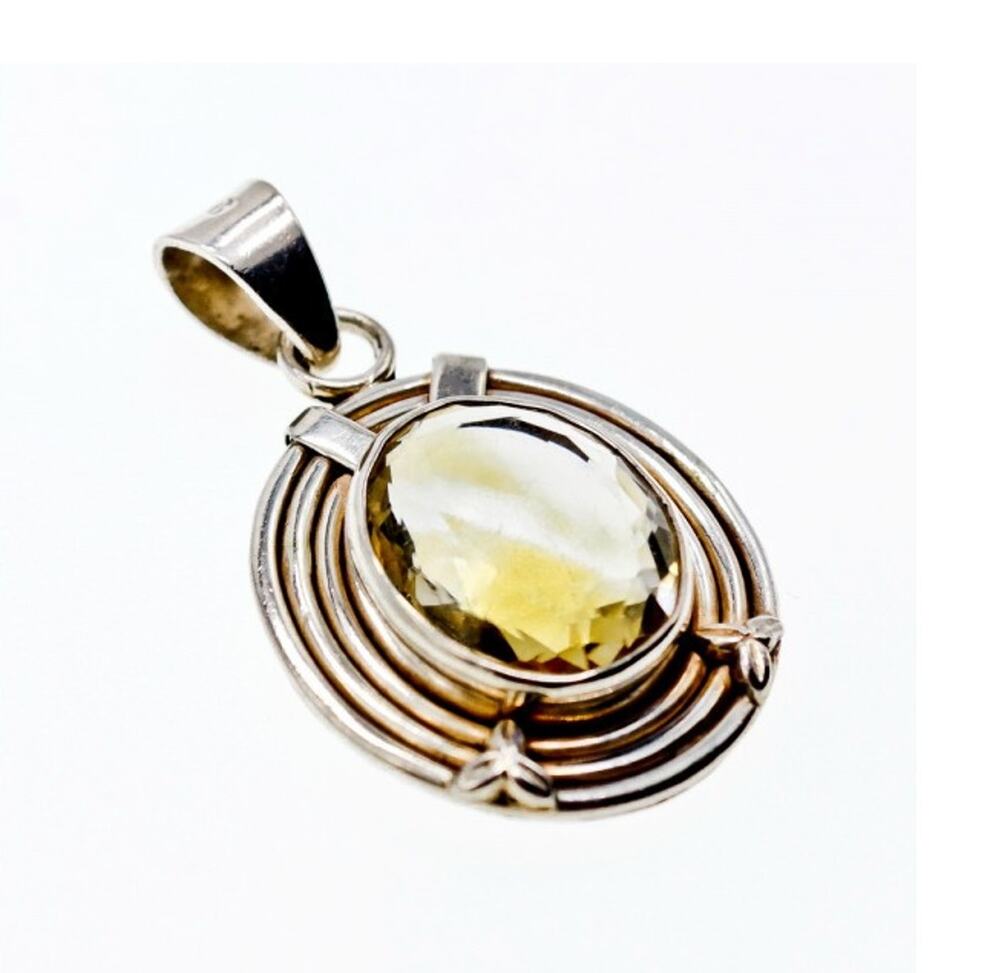 925 Sterling Silver Citrine Pendant